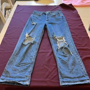 high wasted button up straight leg size 2 jeans
